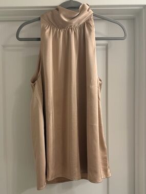 Satin Tie Neck Sleeveless Blouse